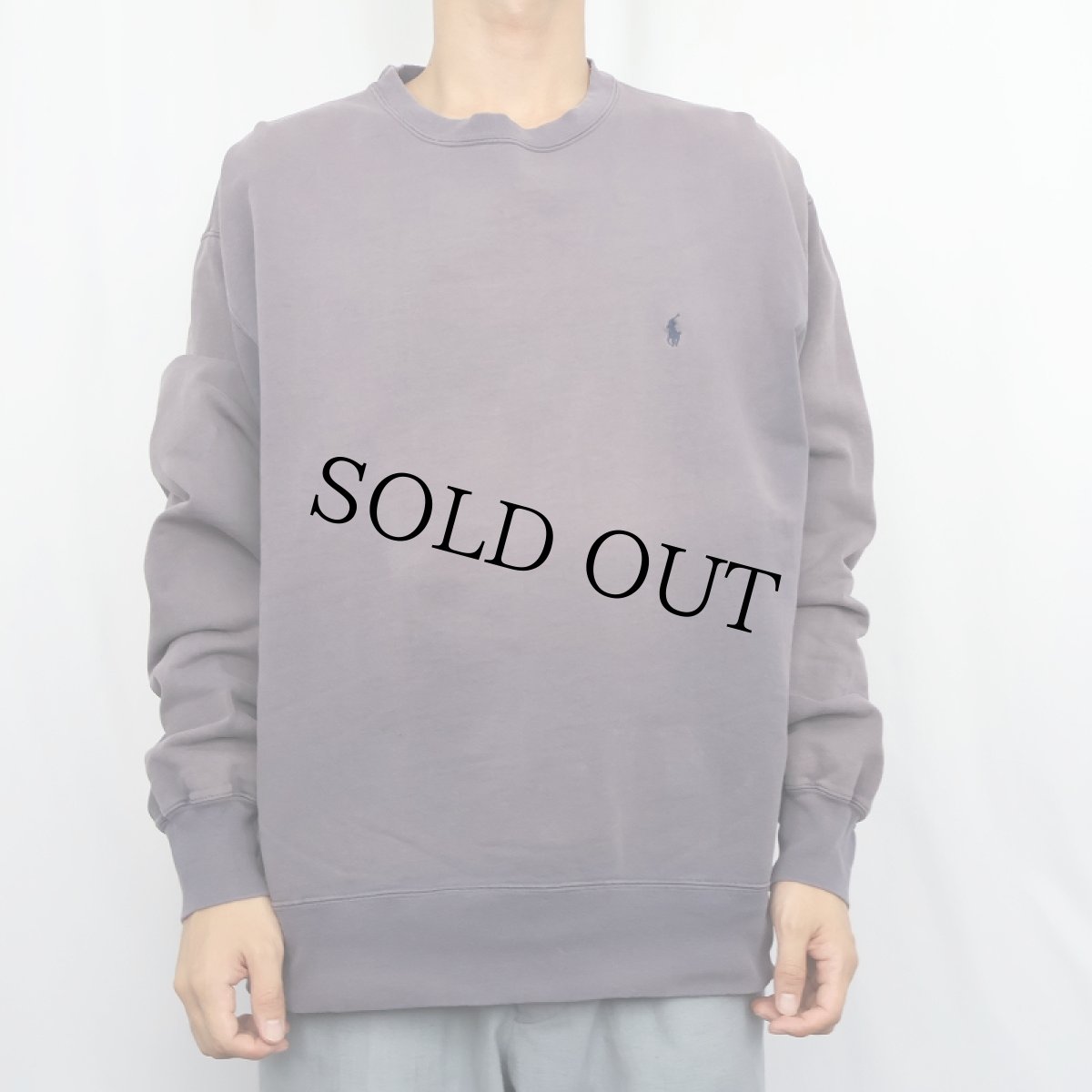 画像2: POLO Ralph Lauren ロゴ刺繍 フェードスウェット M (2)