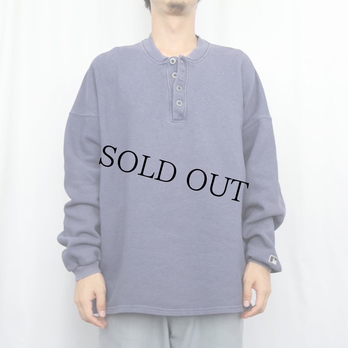 画像2: 90's RUSSELL ATHLETIC USA製 ヘンリーネック 鹿の子スウェット XL (2)