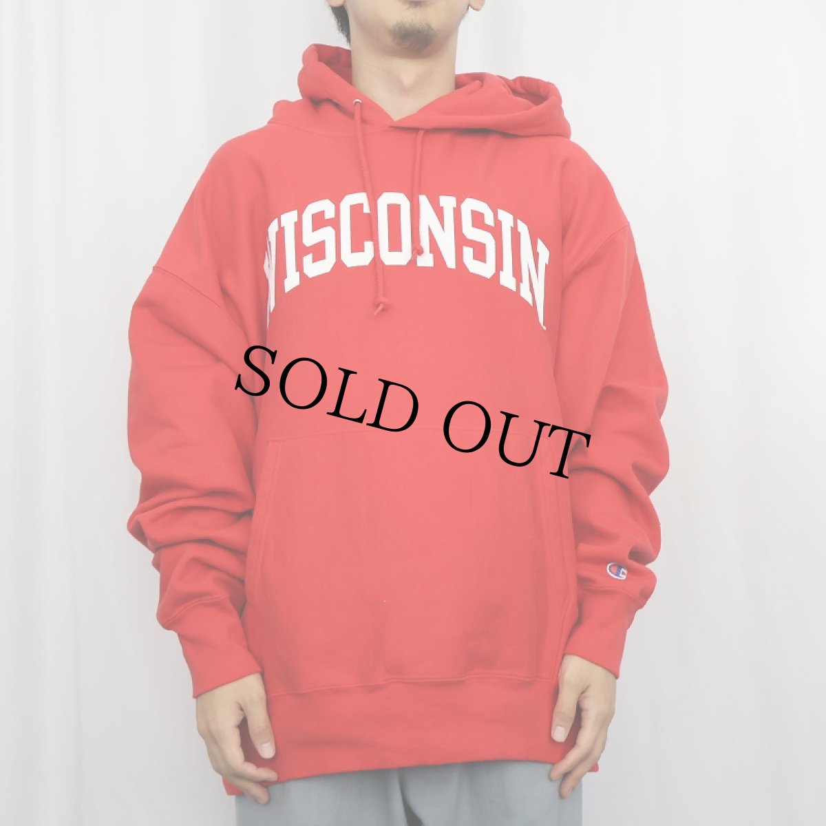 画像2: 2000's Champion REVERSE WEAVE "WISCONSIN" プリントスウェットフーディー XL (2)