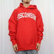画像2: 2000's Champion REVERSE WEAVE "WISCONSIN" プリントスウェットフーディー XL (2)