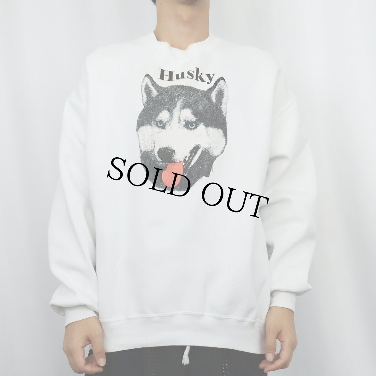 画像2: 90's USA製 "Husky" 犬プリントスウェット XL (2)