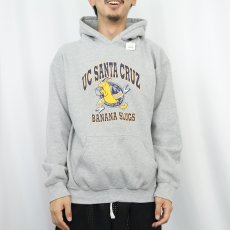 画像2: "UC SANTA CRUZ BANANA SLUGS" プリントスウェットフーディー M (2)