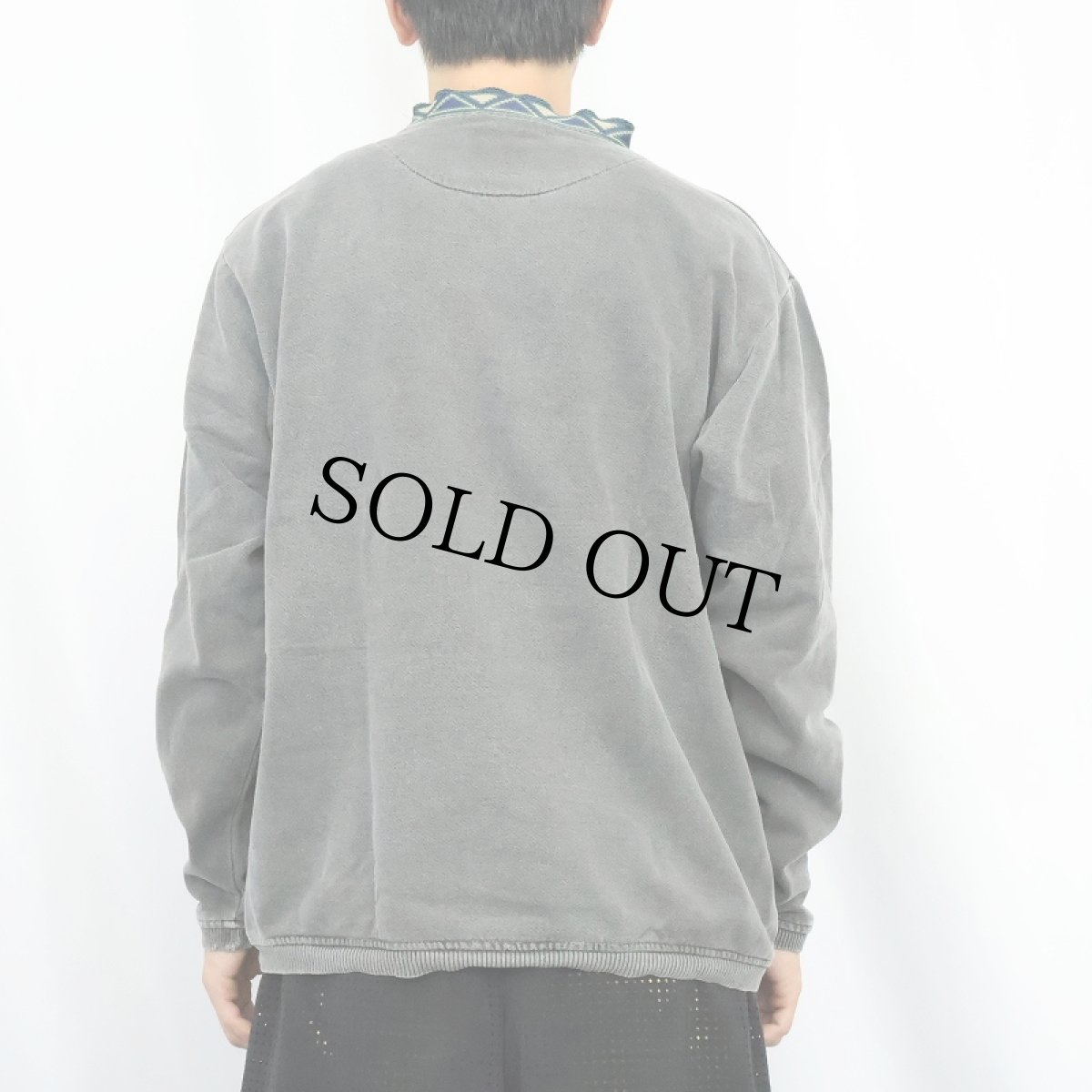 画像3: 90's alf USA製 チロリアンテープ モックネックスウェット S (3)