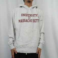 画像2: 2000's Champion REVERSE WEAVE "UNIVERSITY OF MASSACHUSETTS" プリントスウェットフーディー M (2)
