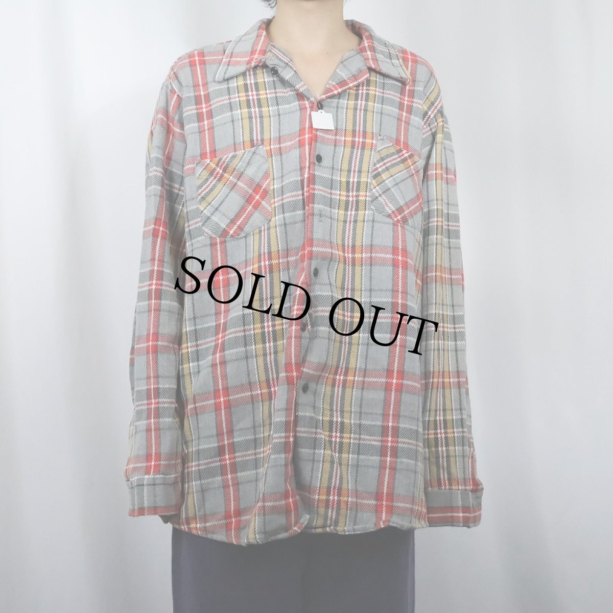 画像2: 70's Sears KINGS ROAD チェック柄 ヘビーネルシャツ 2XL (2)
