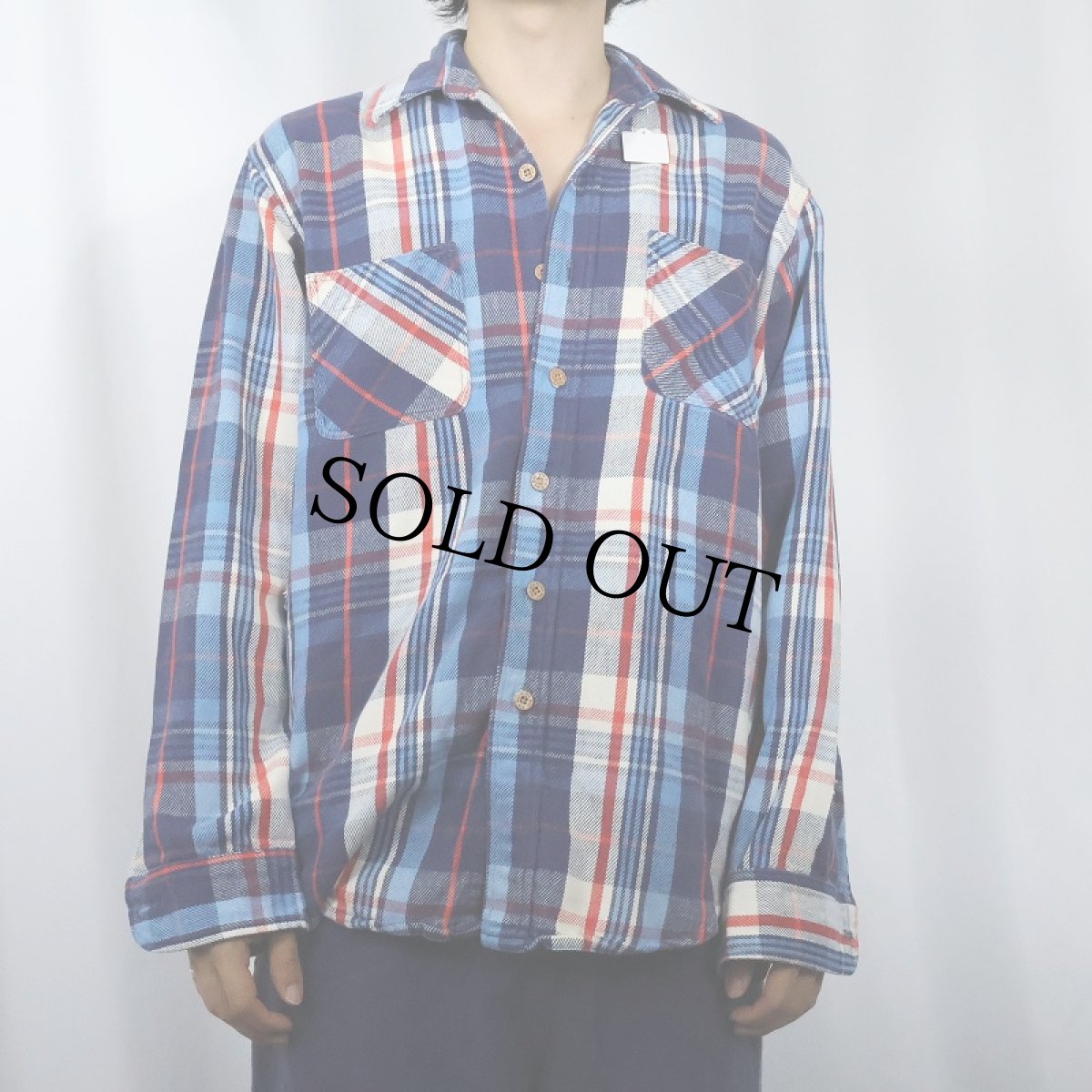 画像2: 80's BIG MAC USA製 チェック柄 ヘビーネルシャツ M (2)