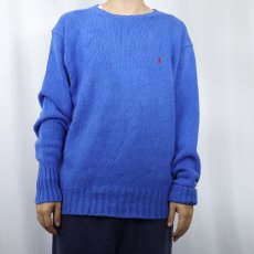 画像2: POLO Ralph Lauren ロゴ刺繍 コットンニットセーター L (2)