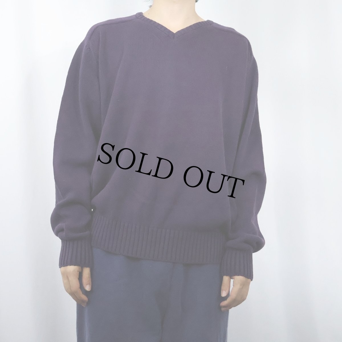 画像2: 90's Country Traditionals by PENDLETON USA製 Vネック コットンニットセーター XL (2)