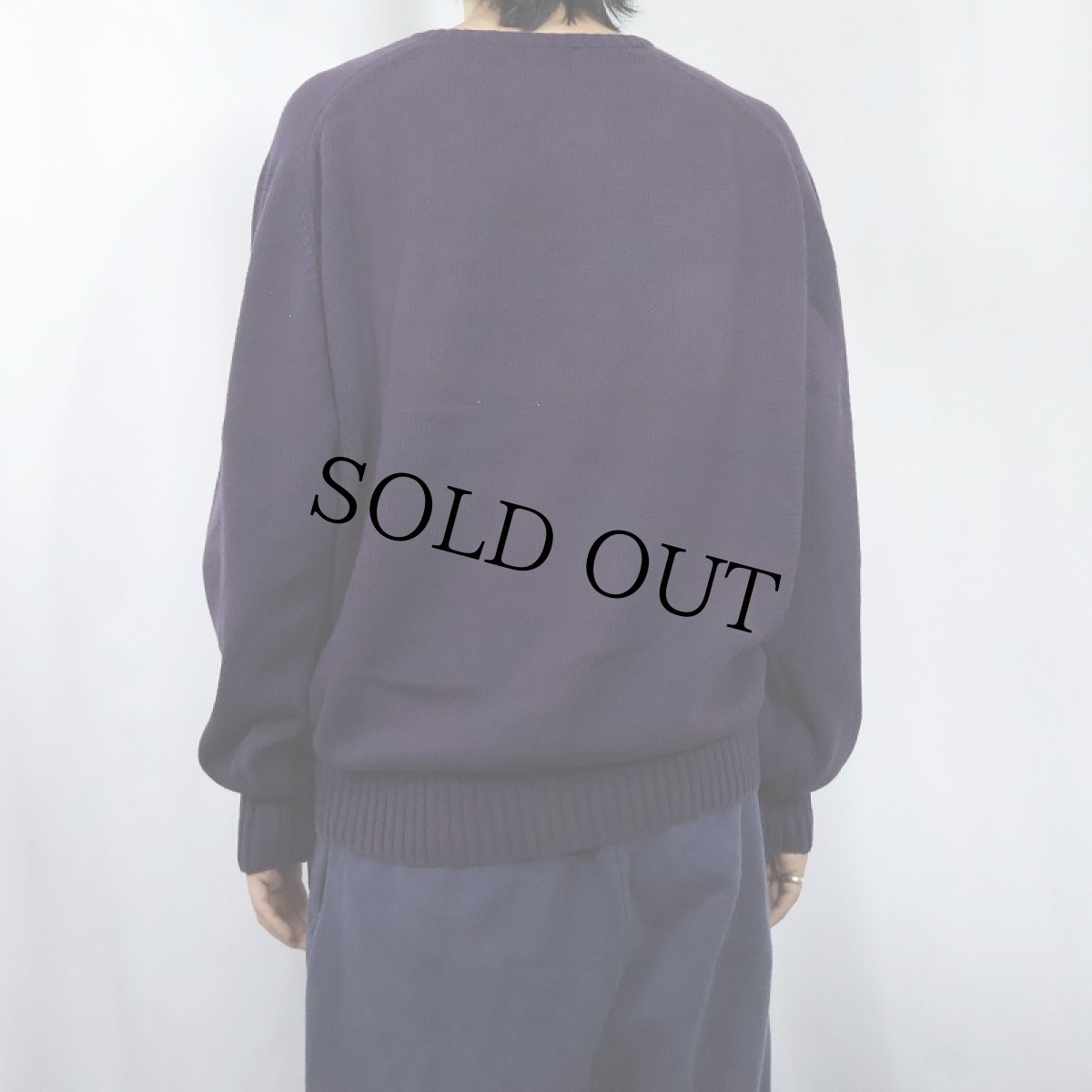 画像3: 90's Country Traditionals by PENDLETON USA製 Vネック コットンニットセーター XL (3)