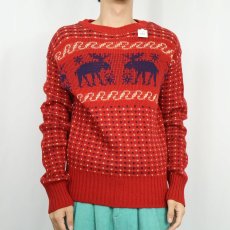 画像2: 50〜60's Macy's Men's Store ノルディック柄 ウールニットセーター (2)