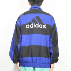 画像4: 90's adidas EQUIPMENT ボーダー柄 ポリエステル×コットンジップジャケット L (4)