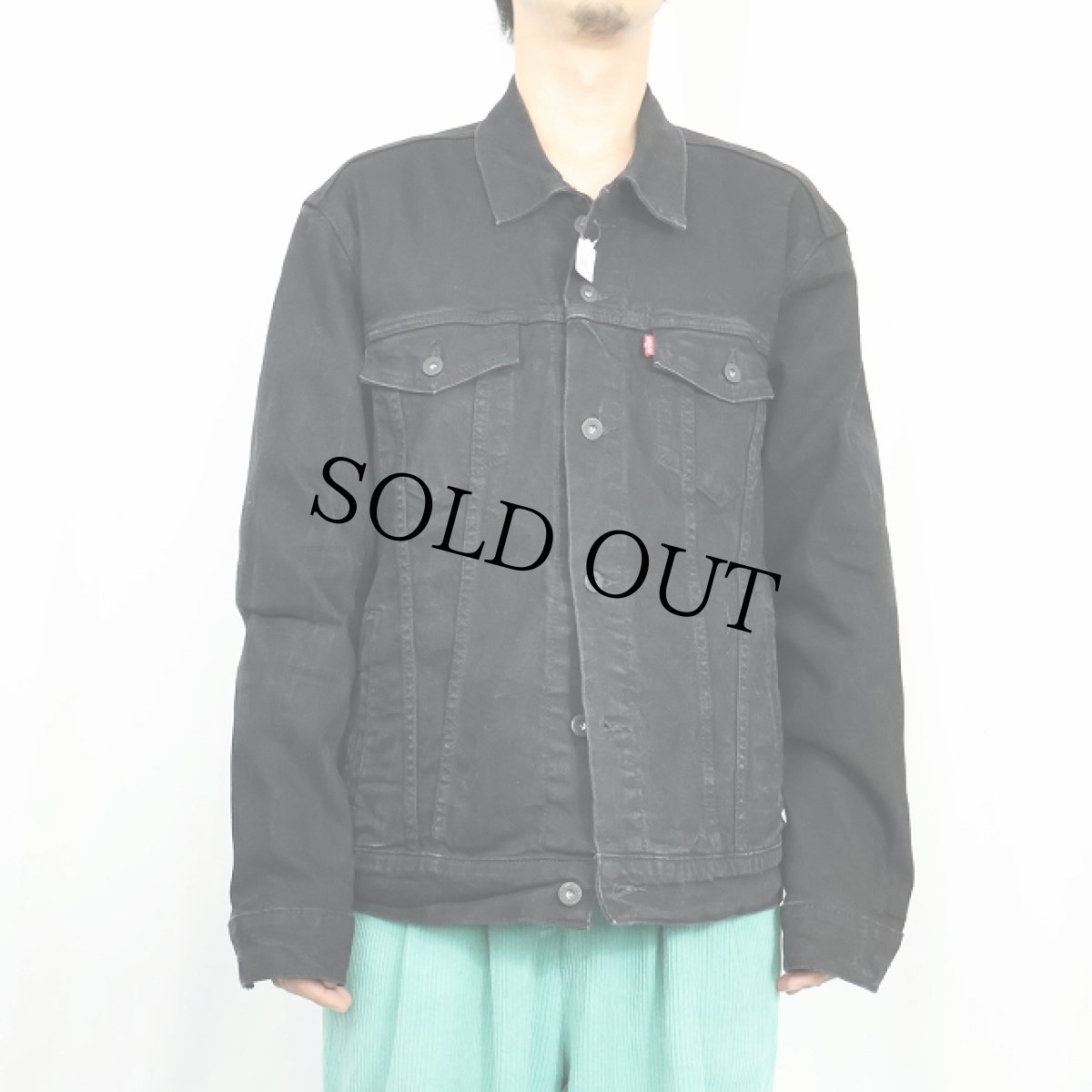 画像2: 【SALE】 Levi's ストレッチブラックデニムジャケット L (2)