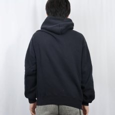 画像3: M.J.SOFFE 無地 スウェットジップパーカー BLACK M (3)