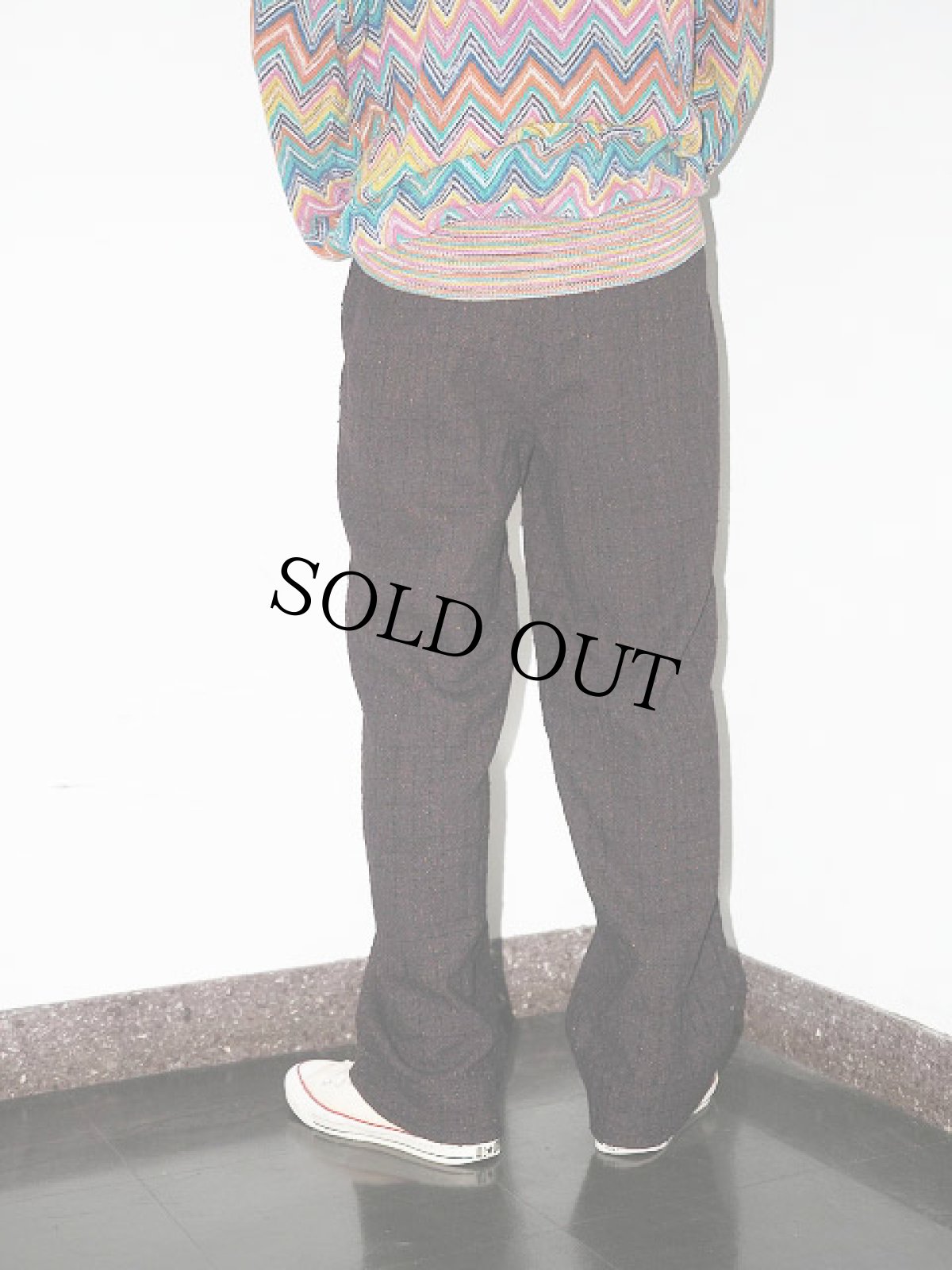 画像2: 60's ネップ混 2タック ウールスラックス W35 (2)