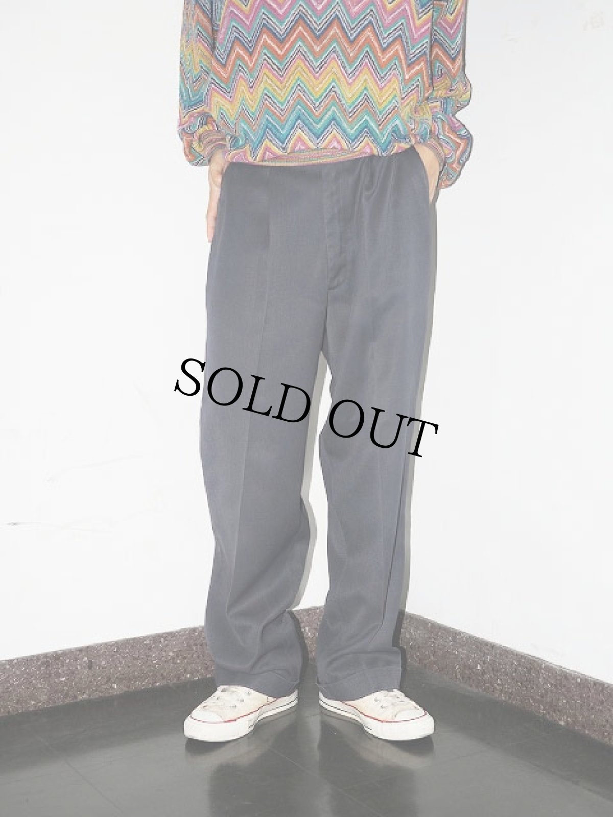 画像1: 70's RIVERSIDE MASTERBILT 1タック ポリエステル×レーヨンスラックス W31 (1)