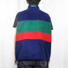 画像3: 90's Eddie Bauer EBTEK USA製 "POLARTEC" ロゴ刺繍 切り替えデザイン フリースベスト L (3)