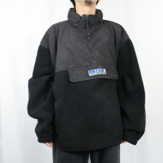 画像2: 90's Eddie Bauer EBTEK USA製 "POLARTEC" ナイロン切り替え フリースアノラックパーカー BLACK XXXL (2)