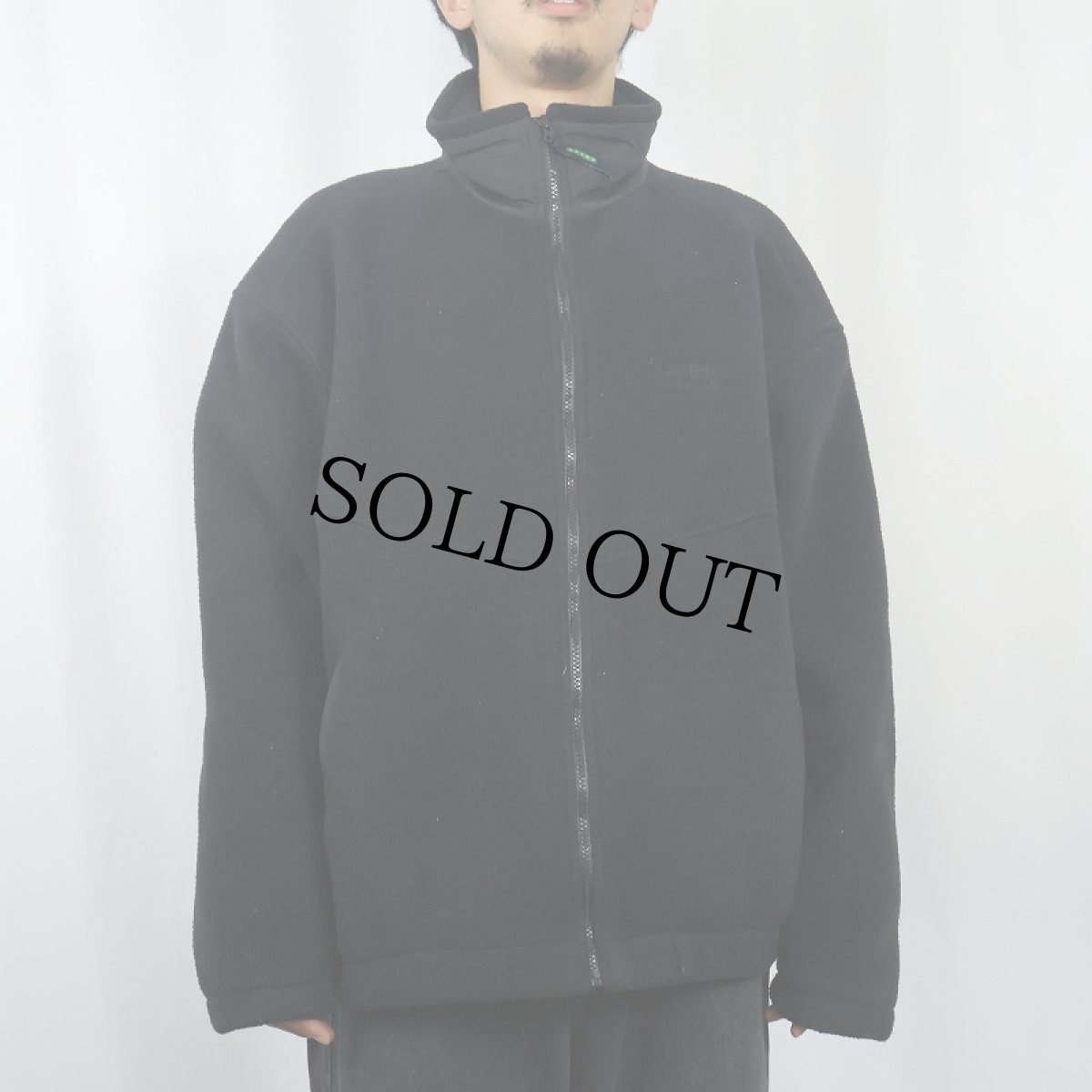 画像2: 90's Eddie Bauer EBTEK USA製 "POLARTEC" ロゴ刺繍 フリースジップジャケット BLACK L (2)