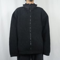 画像2: 90's Eddie Bauer EBTEK USA製 "POLARTEC" ロゴ刺繍 フリースジップジャケット BLACK XL (2)