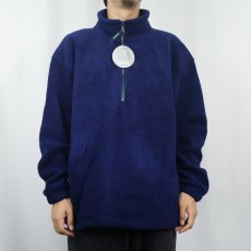 画像2: 90's Eddie Bauer EBTEK "POLARTEC" ハーフジップ フリースジャケット NAVY M タグ付き未使用 (2)