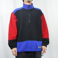 画像2: 90's Eddie Bauer EBTEK USA製 "POLARTEC" 切り替えデザイン ハーフジップ フリースジャケット M (2)