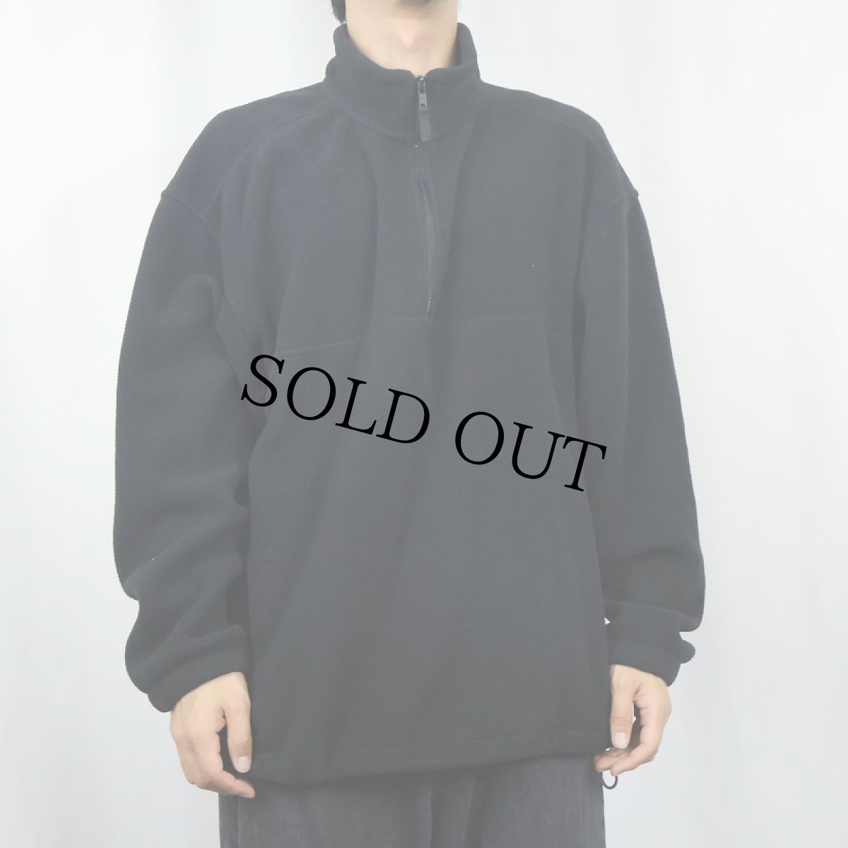 画像2: 90's Eddie Bauer EBTEK "POLARTEC" ハーフジップ フリースジャケット BLACK L (2)