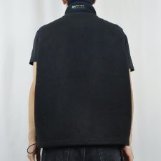 画像3: 90's Eddie Bauer EBTEK "POLARTEC" ロゴ刺繍 フリースベスト BLACK M (3)