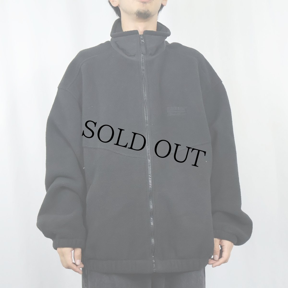 画像2: 90's Eddie Bauer EBTEK USA製 "POLARTEC" ロゴ刺繍 フリースジップジャケット BLACK XL (2)