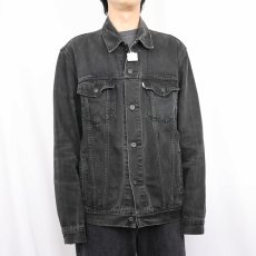 画像2: Levi's ブラックデニムジャケット XL (2)