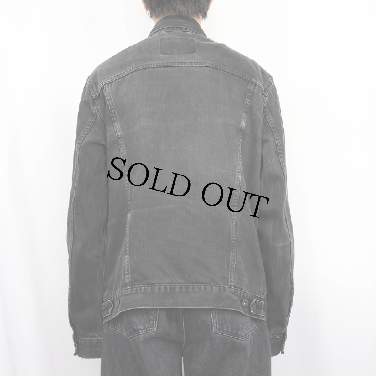 画像3: Levi's ブラックデニムジャケット XL (3)