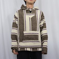 画像2: 80〜90's ストライプ柄 メキシカンパーカー (2)