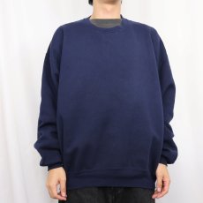 画像2: 90's RUSSELL ATHLETIC USA製 前V 無地スウェット NAVY XXL (2)