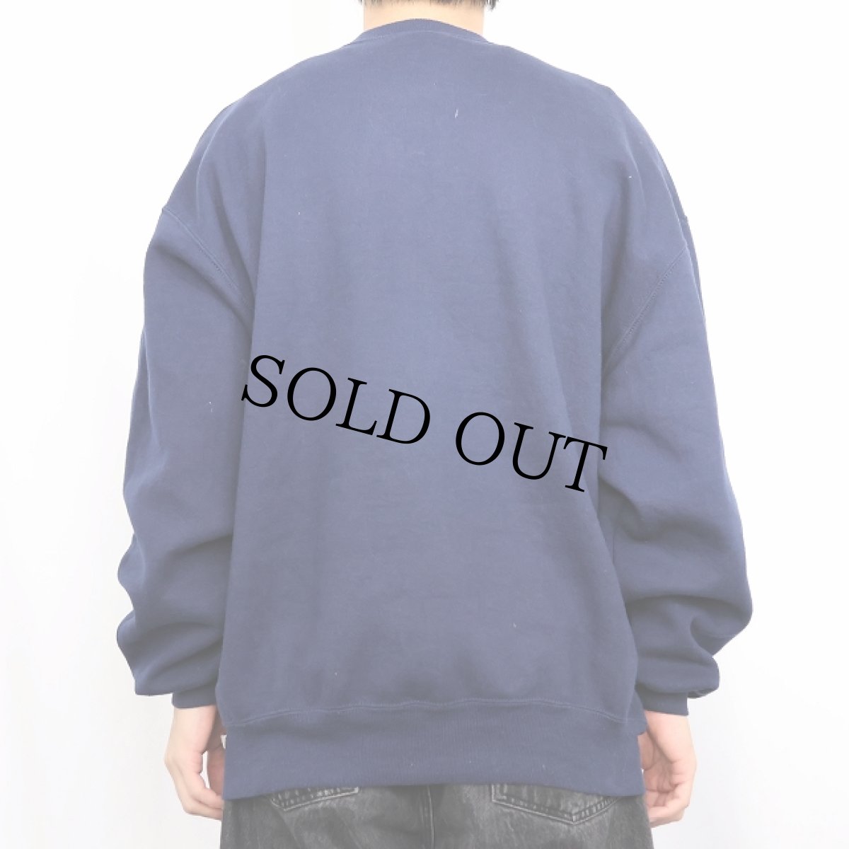 画像3: 90's RUSSELL ATHLETIC USA製 前V 無地スウェット NAVY XXL (3)