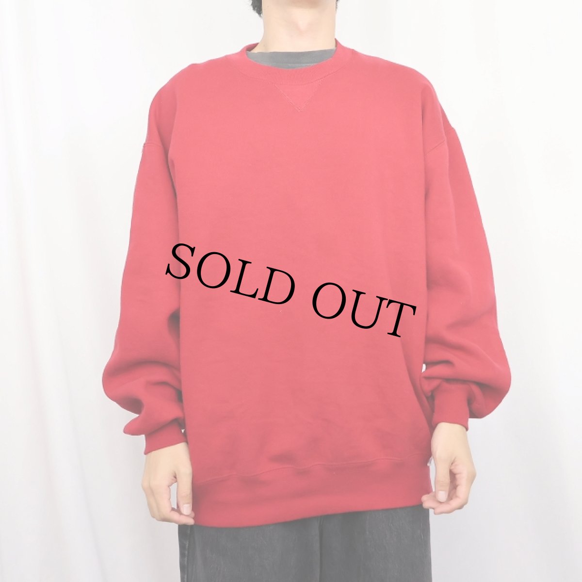 画像2: 90's RUSSELL ATHLETIC USA製 前V 無地スウェット XXL (2)