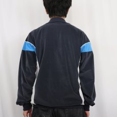 画像3: adidas ロゴ刺繍 ベロアトラックジャケット NAVY L (3)