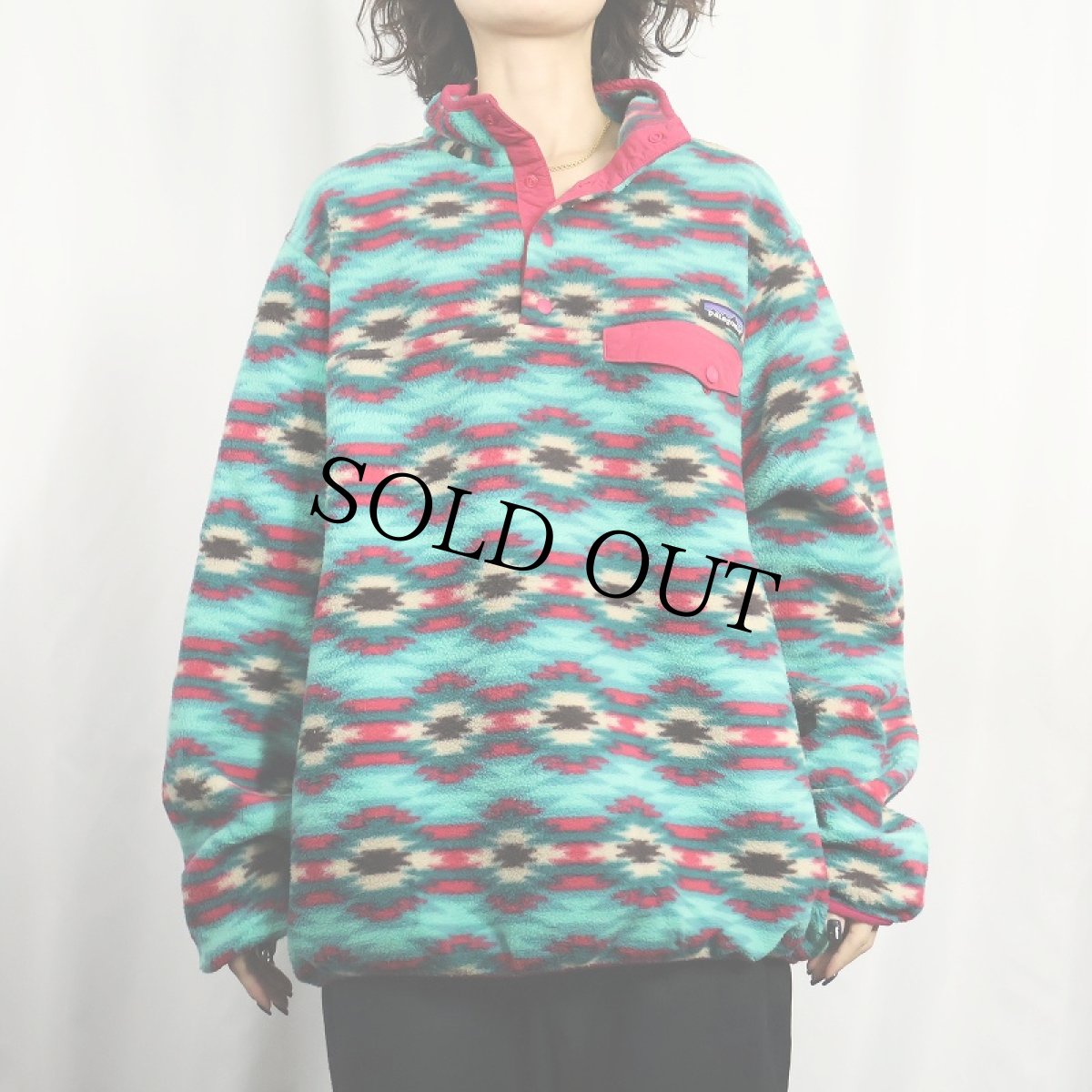 画像2: 2015AW Patagonia 総柄 スナップT XL (2)