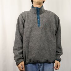 画像2: 80〜90's L.L.Bean USA製 筆記体ロゴ刺繍 ハーフスナップフリースジャケット L (2)