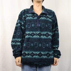 画像2: 80〜90's L.L.Bean USA製 ノルディック柄 ハーフスナップフリースジャケット XL (2)