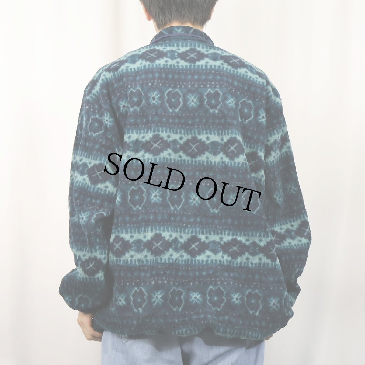 画像3: 80〜90's L.L.Bean USA製 ノルディック柄 ハーフスナップフリースジャケット XL (3)