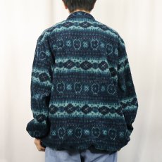 画像3: 80〜90's L.L.Bean USA製 ノルディック柄 ハーフスナップフリースジャケット XL (3)