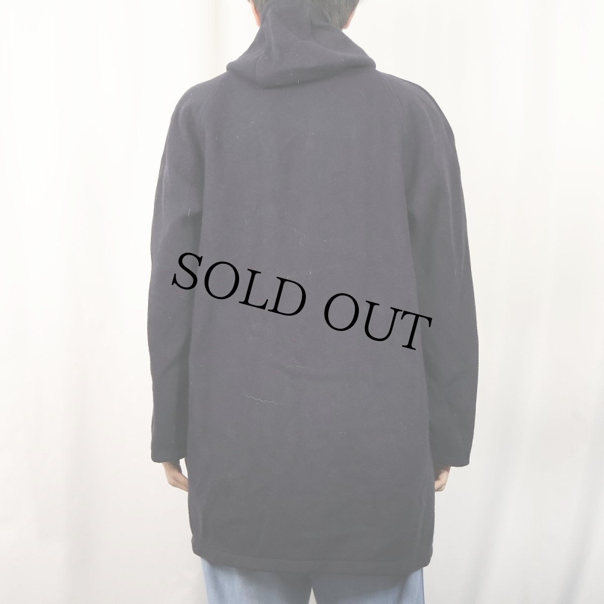 画像3: 〜70's フード付き スナップボタンウールコート NAVY (3)