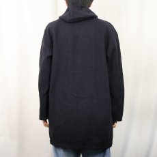 画像3: 〜70's フード付き スナップボタンウールコート NAVY (3)