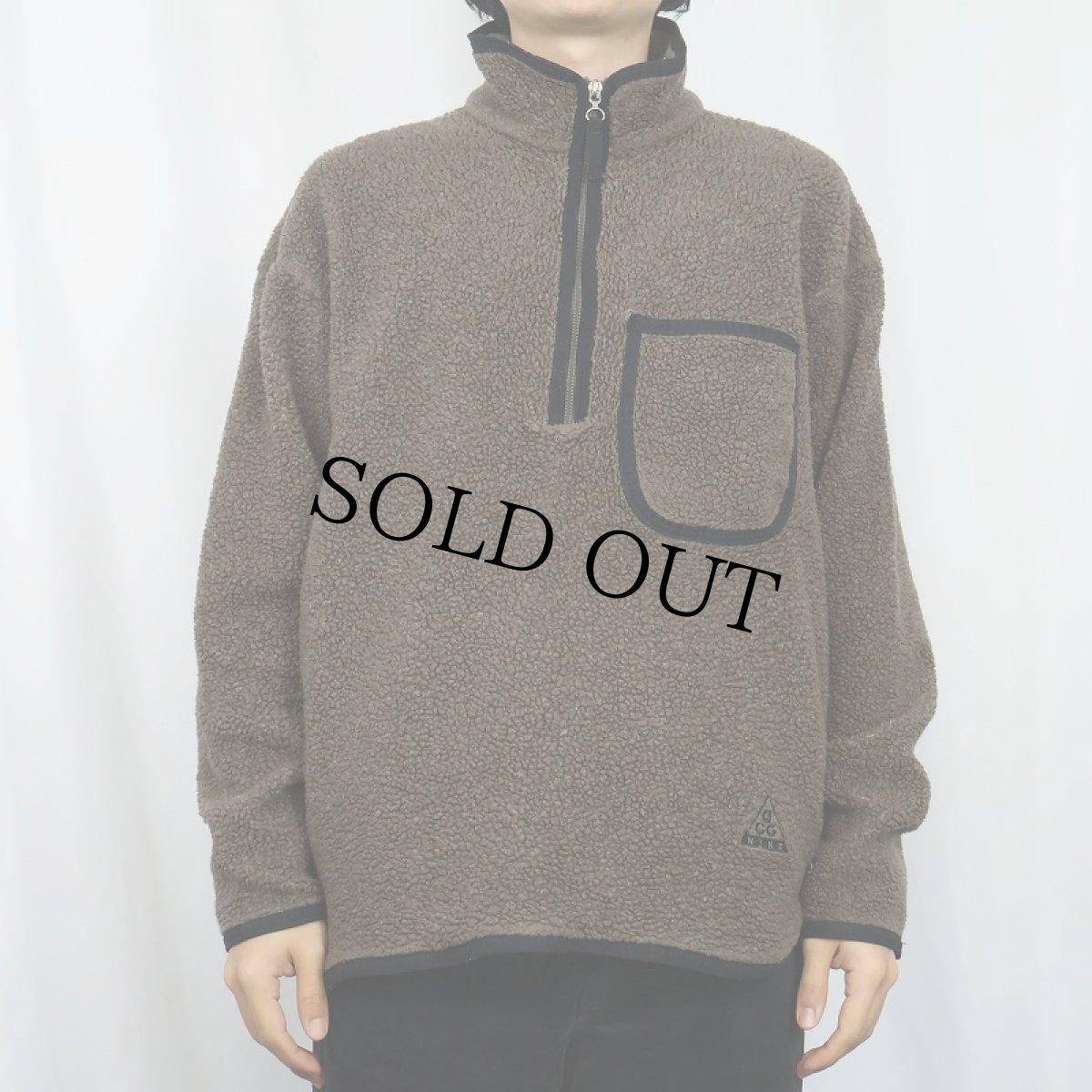 画像2: 90's NIKE ACG 犬タグ ロゴ刺繍 ボアフリースジャケット M (2)