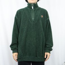 画像2: 90's ORVIS ロゴ刺繍 ハーフジップ フリースジャケット XL (2)