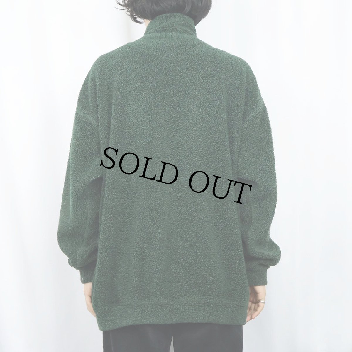 画像3: 90's ORVIS ロゴ刺繍 ハーフジップ フリースジャケット XL (3)