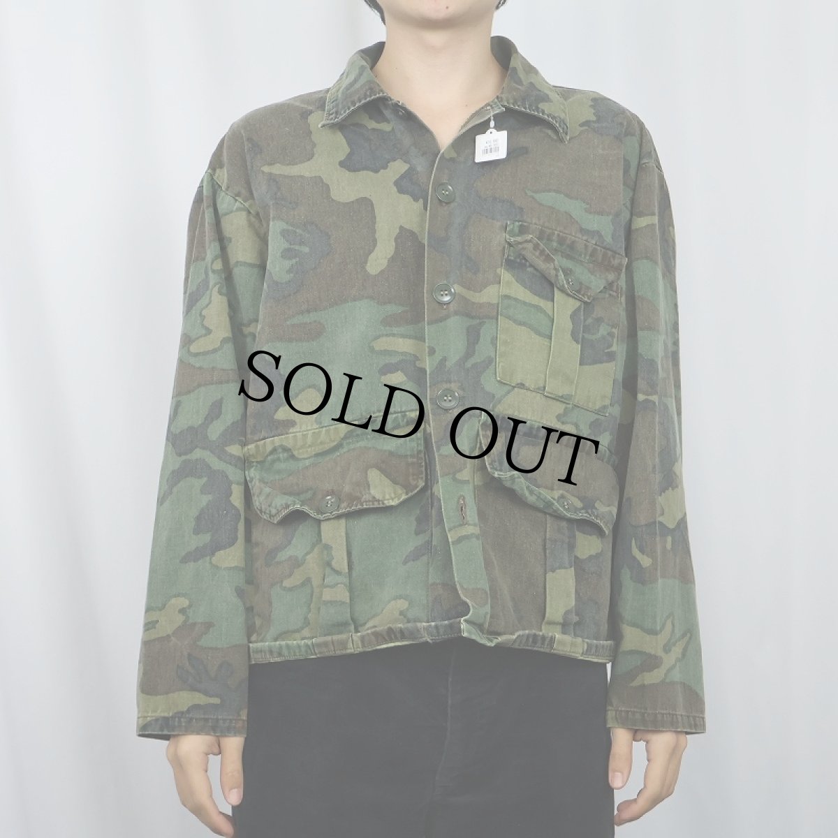 画像2: 80's〜 BLACK SHEEP ウッドランドカモ柄 コットンジャケット  (2)