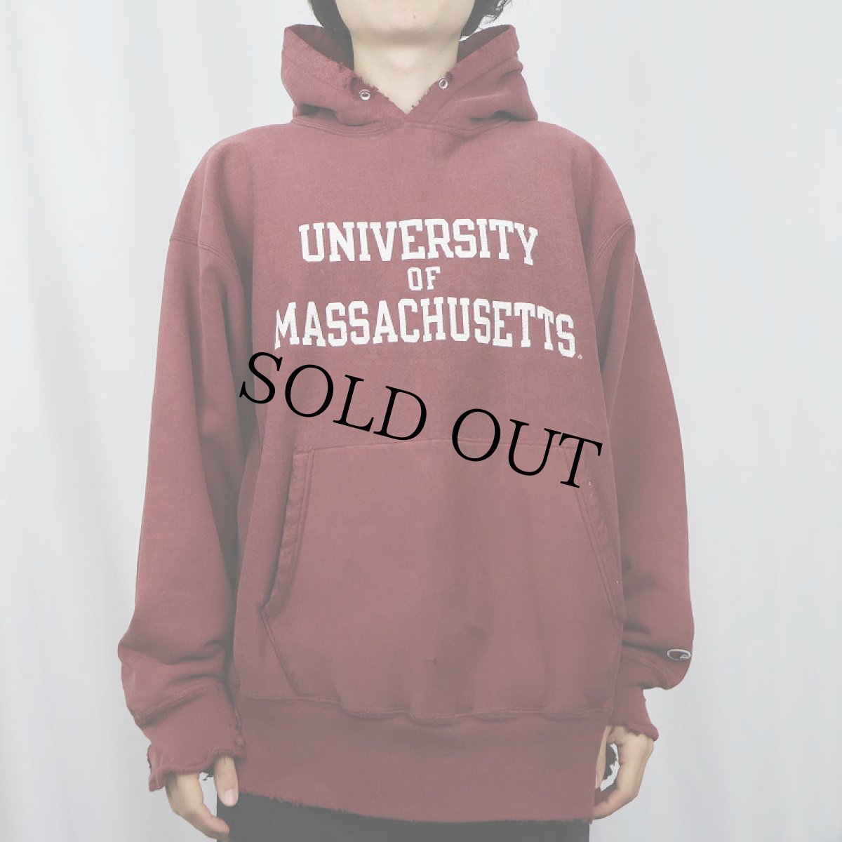 画像2: Champion REVERSE WEAVE "UNIVERSITY OF MASSACHUSETTS" プリントスウェットフーディー XL (2)