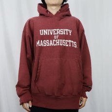 画像2: Champion REVERSE WEAVE "UNIVERSITY OF MASSACHUSETTS" プリントスウェットフーディー XL (2)