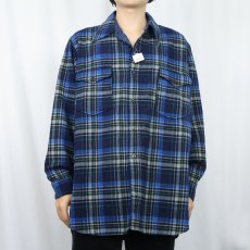 画像2: 70's PENDLETON USA製 チェック柄 ウールシャツ SIZE17 1/2 (2)