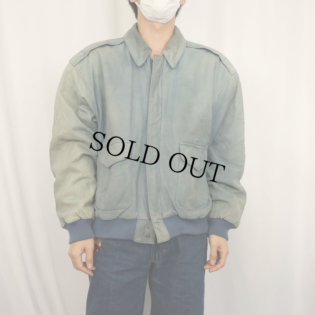 画像2: PARIS SPORT CLUB "A-2 TYPE" レザージャケット L (2)